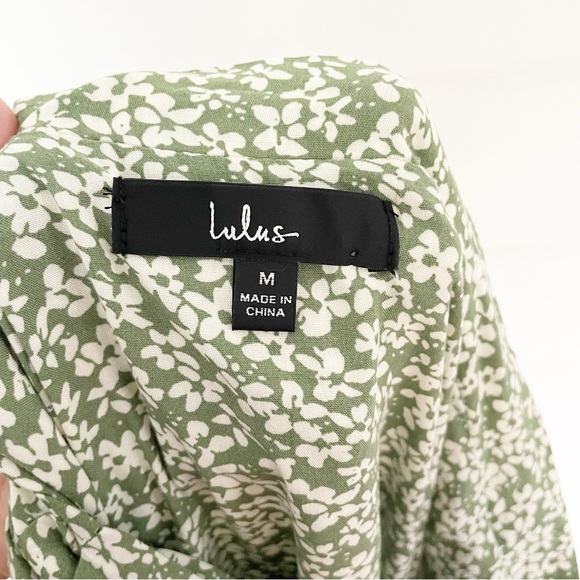 Lulus Summer Romance Sage Green Floral Print Wrap Skirt Size Medium - Picture 9 of 11